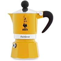 Bialetti Rainbow Cafetera Italiana Espresso- 1 taza- Aluminio- Amarillo